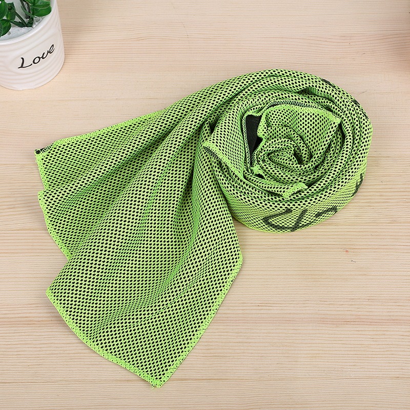 bright green instant sports cooling towel cold down ice wholesale