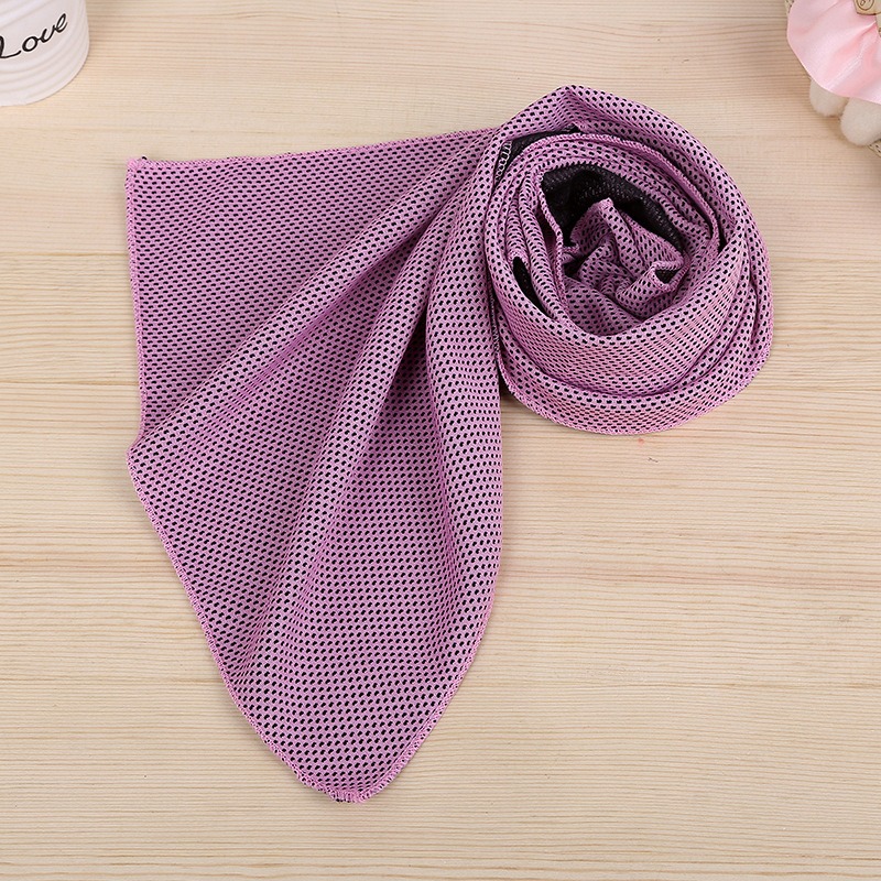 light purple instant sports cooling towel cold down ice wholesale
