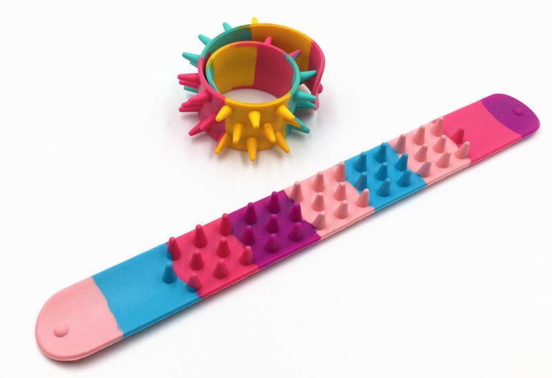 Spiky slap bracelets