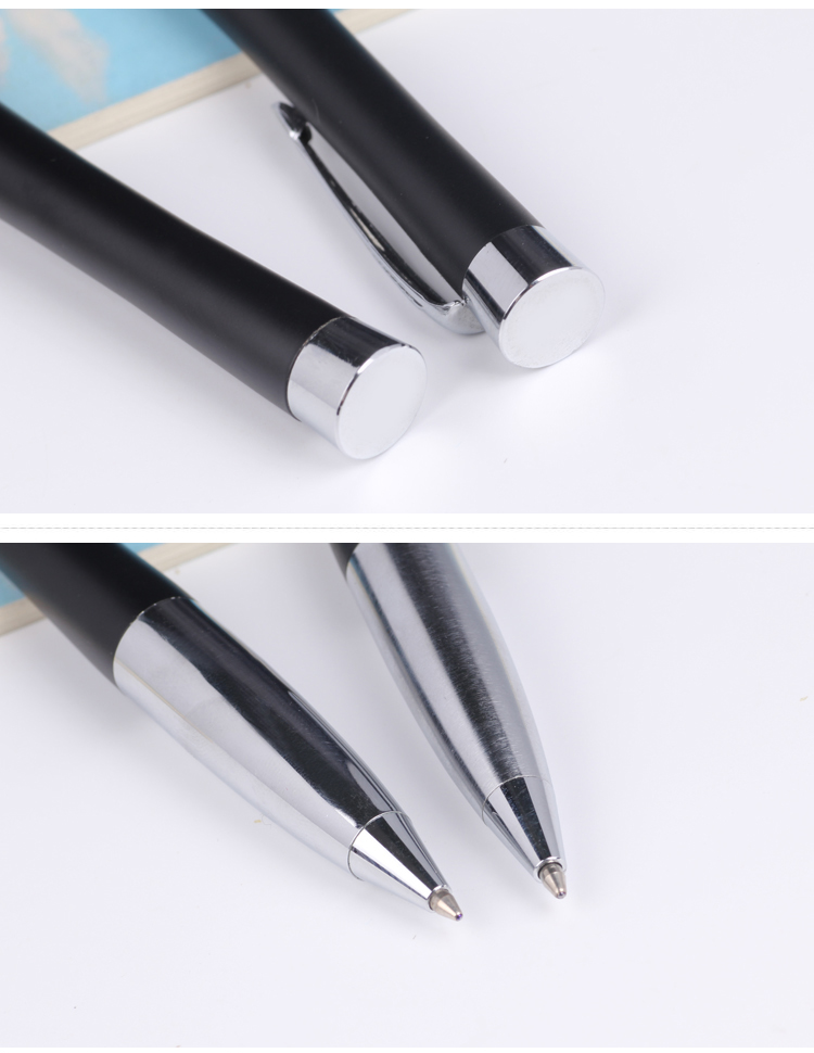 Curved Barrel Metal Ballpoint Pen