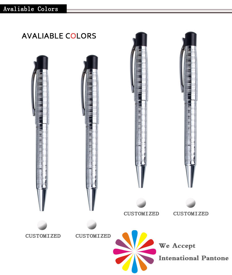 Metal Ballpoint Pen, Horizontal Stripes
