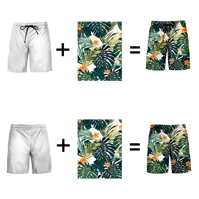 custom men's beach short full color all-over printing design your own swim trunks online