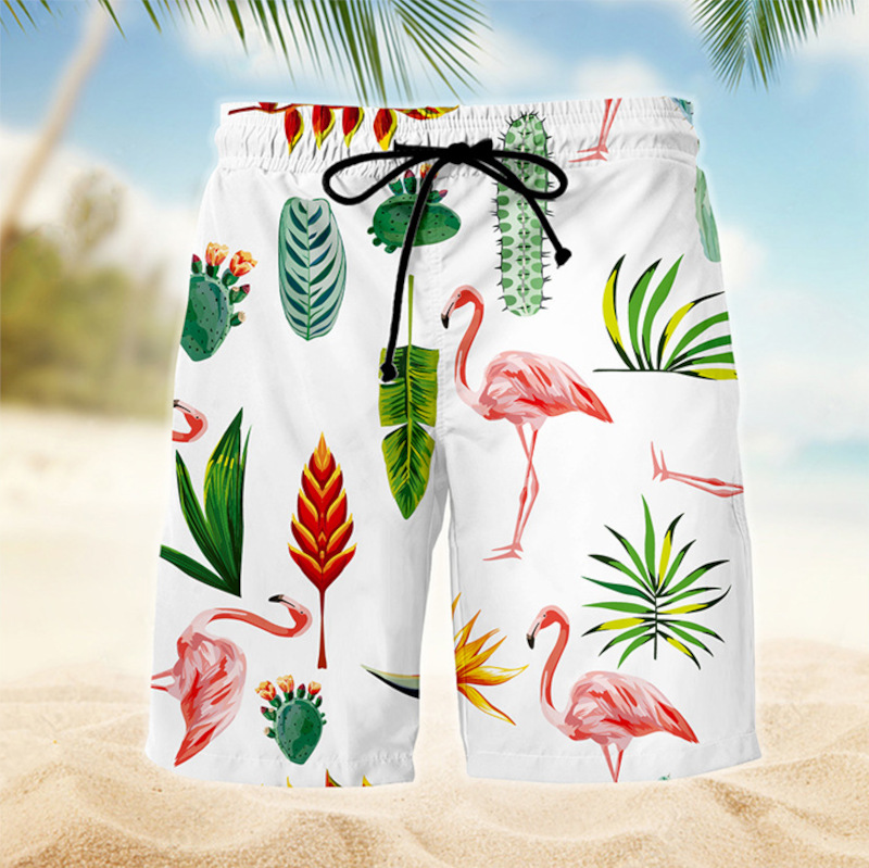 custom men's beach hawaiian short full color all-over printing design your own swim trunks online