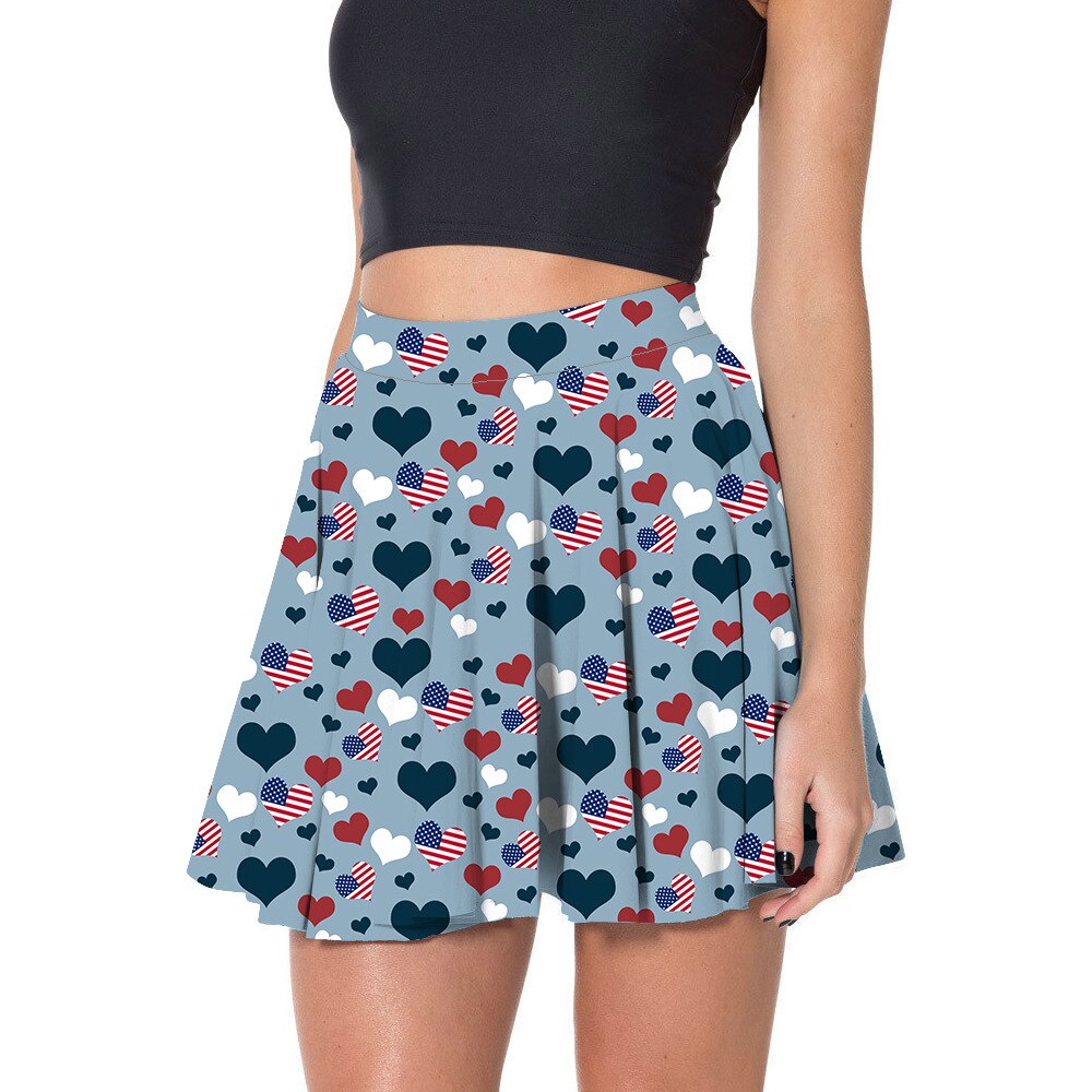 custom high waisted pleated mini skirt all-over printing no minimum short skater skirts