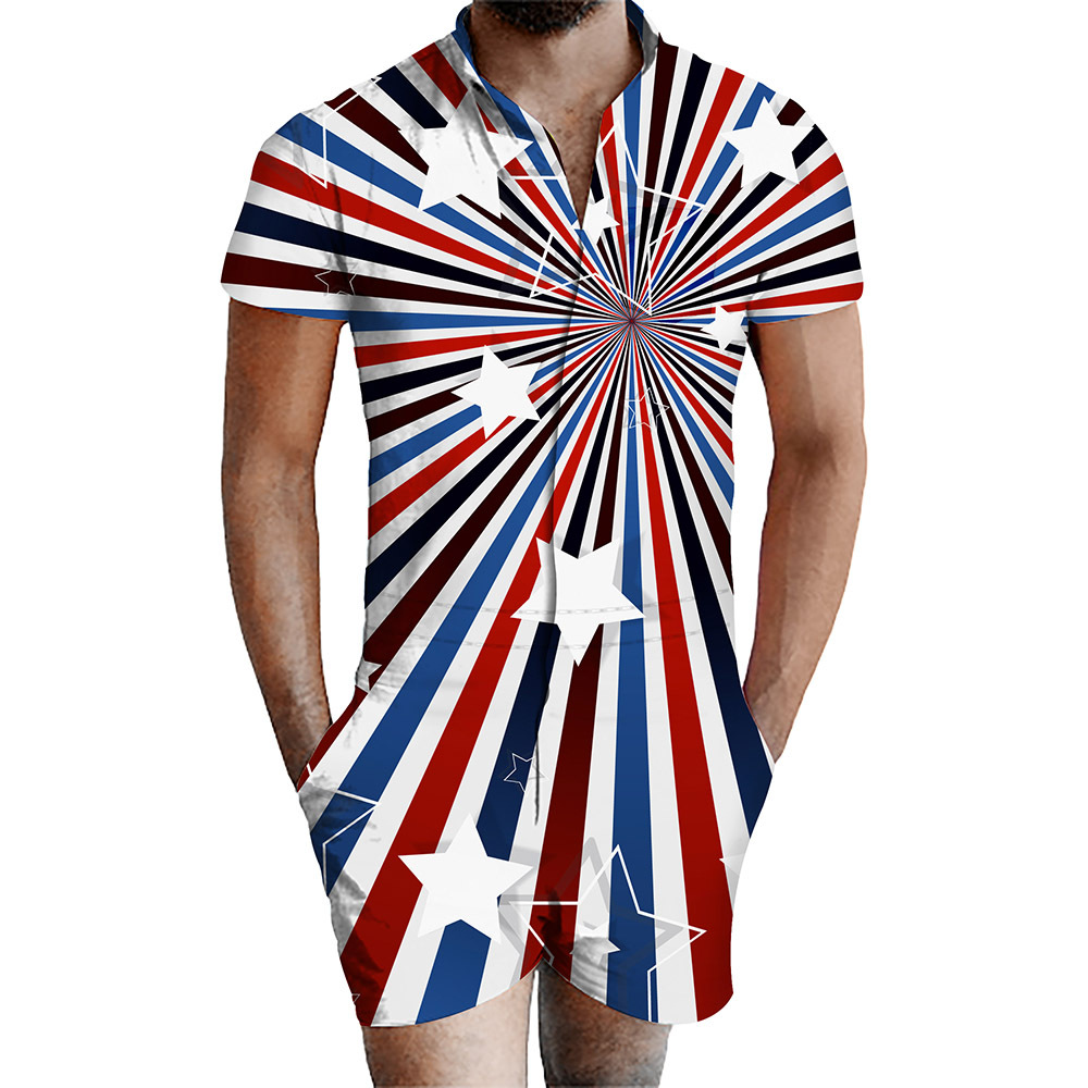 custom men's romper all-over printing no minimum male funny suit shorts