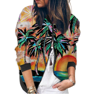custom all-over printed zip-up jacket personalized no minimum casual bomber
