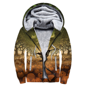 custom all over printed winter fleece lined zip-up hoodies no minimum