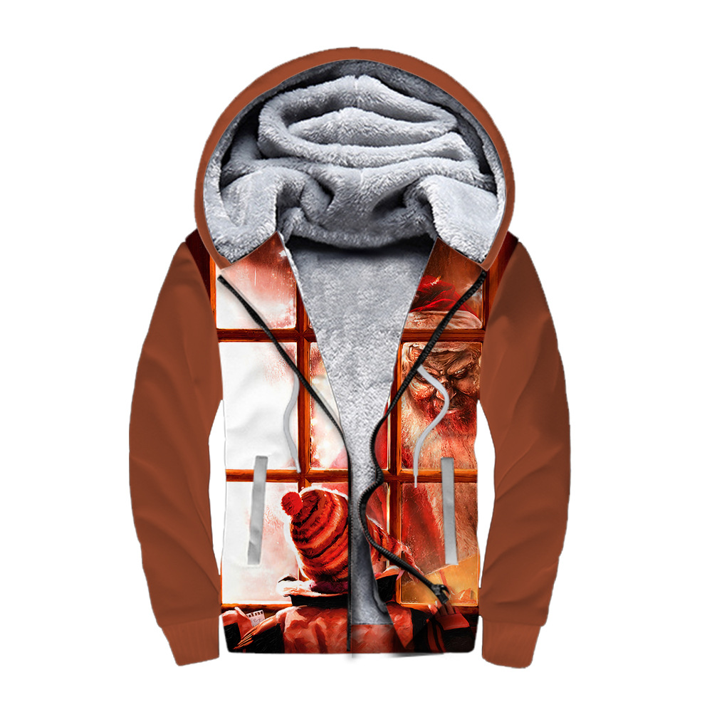 custom all-over winter hoodie thick fleece lined sweatshirt warm hooded jacket personalized printing no minimum