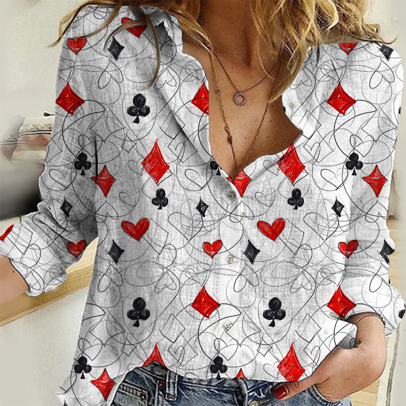 custom women's casual long sleeve button up shirt summer floral top no minimum