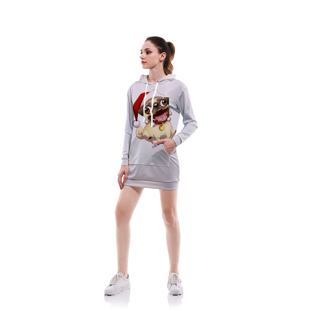 custom women's long hoodies all-over printing no minimum premium high-quality her pullover photo picture personalized