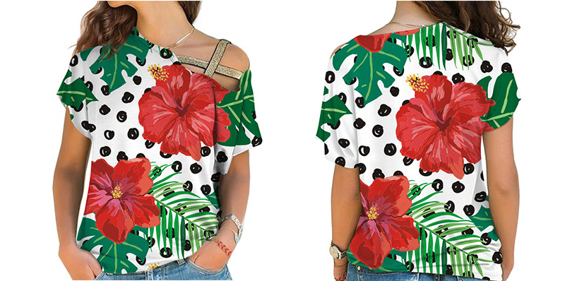 custom women's shirt printing one shoulder cross top no minimum cheap price good quality
