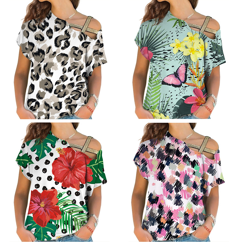 custom women's shirt printing one shoulder cross top no minimum cheap price good quality