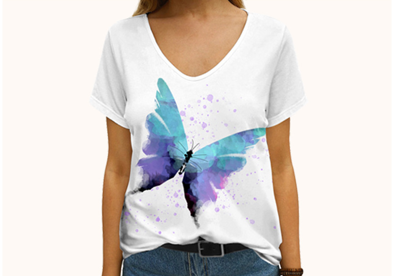 custom women's t-shirt printing design online no minimum cheap high quality lady girl