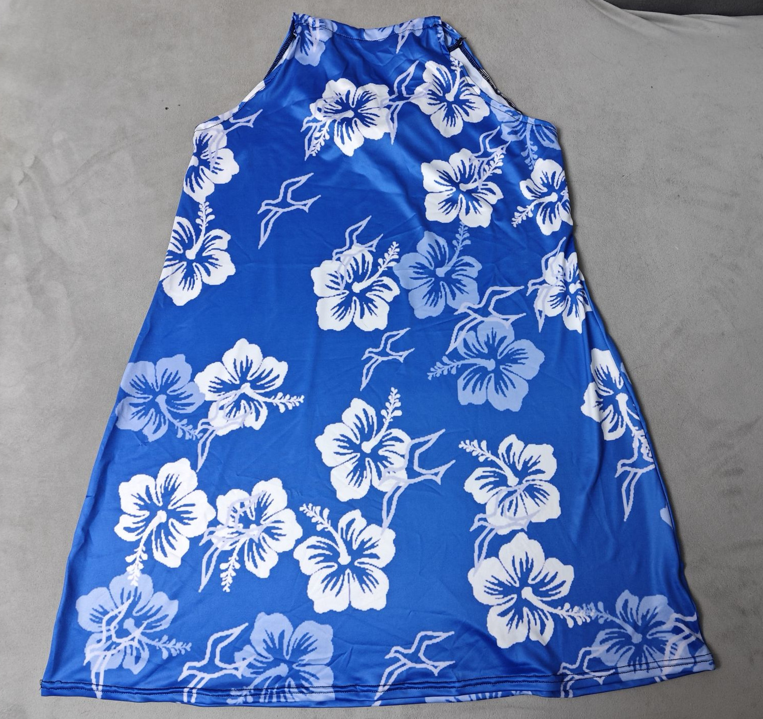 custom summer dress all-over printing no minimum mini casual sundress short sleeveless halter neck a-line beach party