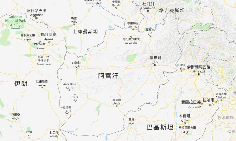 阿富汗地图，中国浙江义乌货运到阿富汗，铁路运输
