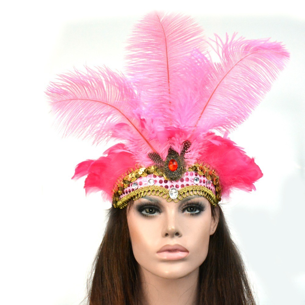 Feather headband wholesale, custom made pink feather tiara