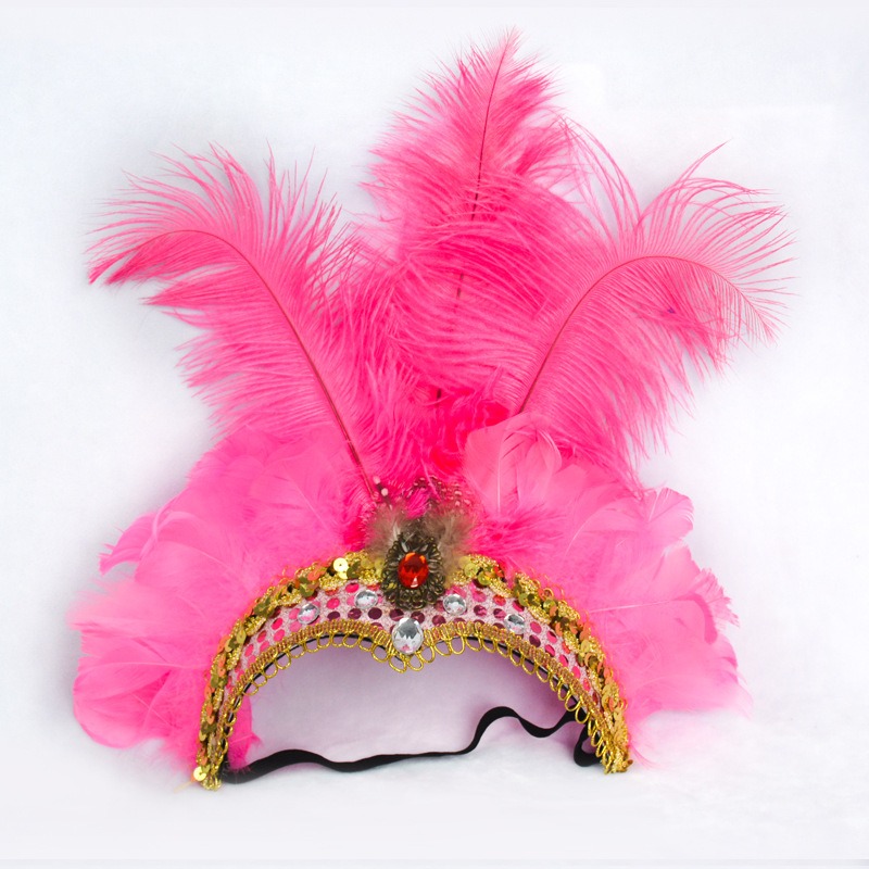 Feather headband wholesale, custom made pink feather tiara