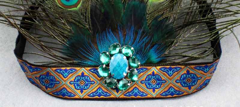 Flapper peacock feather headband wholesale, custom made hair band