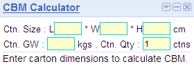  Cubic Feet(CFT), volume and quantity per shipping container