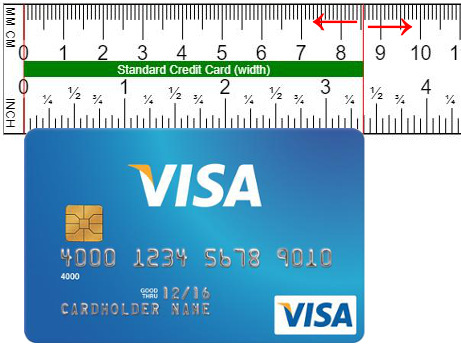 눈금자와 신용 카드 비교