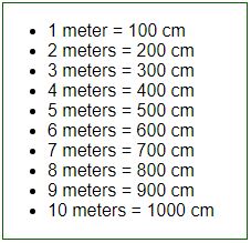 Methode Assimileren voordelig Convert meter to cm, centimeters to meter (1m = 100cm)
