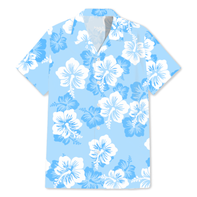 Hawaiian shirt pattern floral image flower picture blue white design background free download