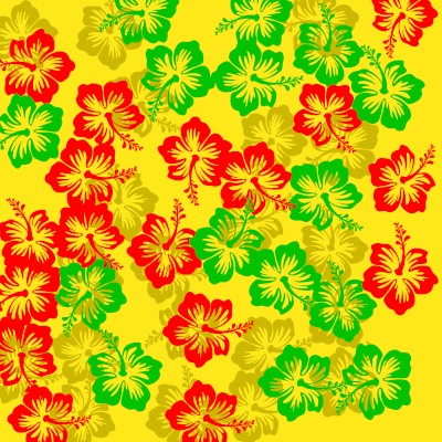 Hawaiian shirt pattern floral image flower picture yellow red green design background free download