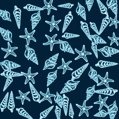 Hawaiian shirt pattern seashell starfish image picture navy blue white design background free download