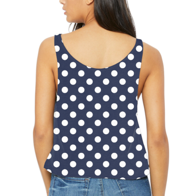navy blue white polka dot pattern image free dress shirt skirt sleeveless crop tank top women girl