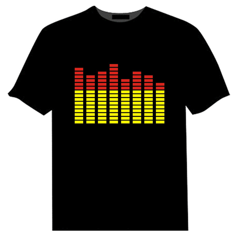 Light up T-Shirts, sound activated equalizer flashing T-shirts