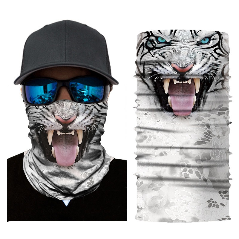 white tiger animal neck gaiter wholesale sun UV protection cycling cover face mask