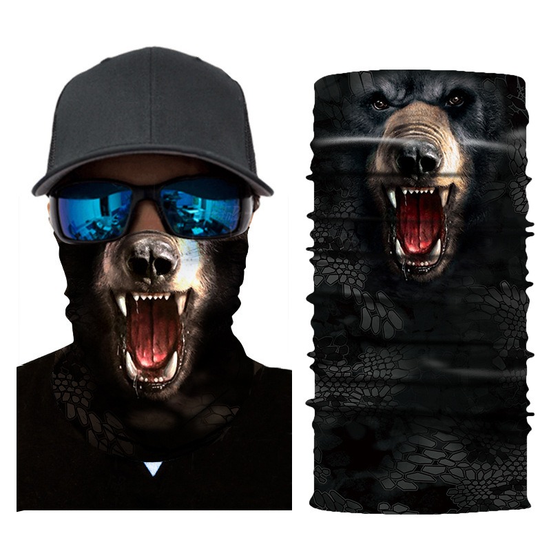 black bear animal neck gaiter sun UV protection tube face mask warmer wholesale