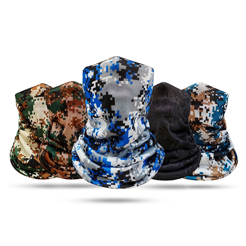 digital camouflage neck gaiter as face mask  sports cycling
