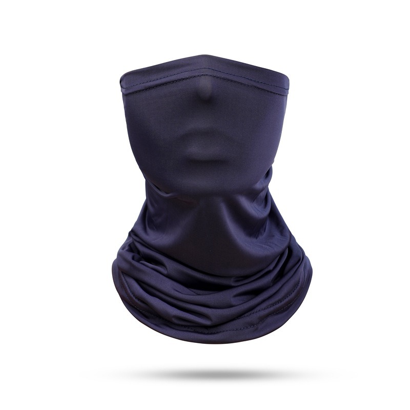 navy blue cooling ice silk blank neck gaiter for sale UV protection sun shade face mask