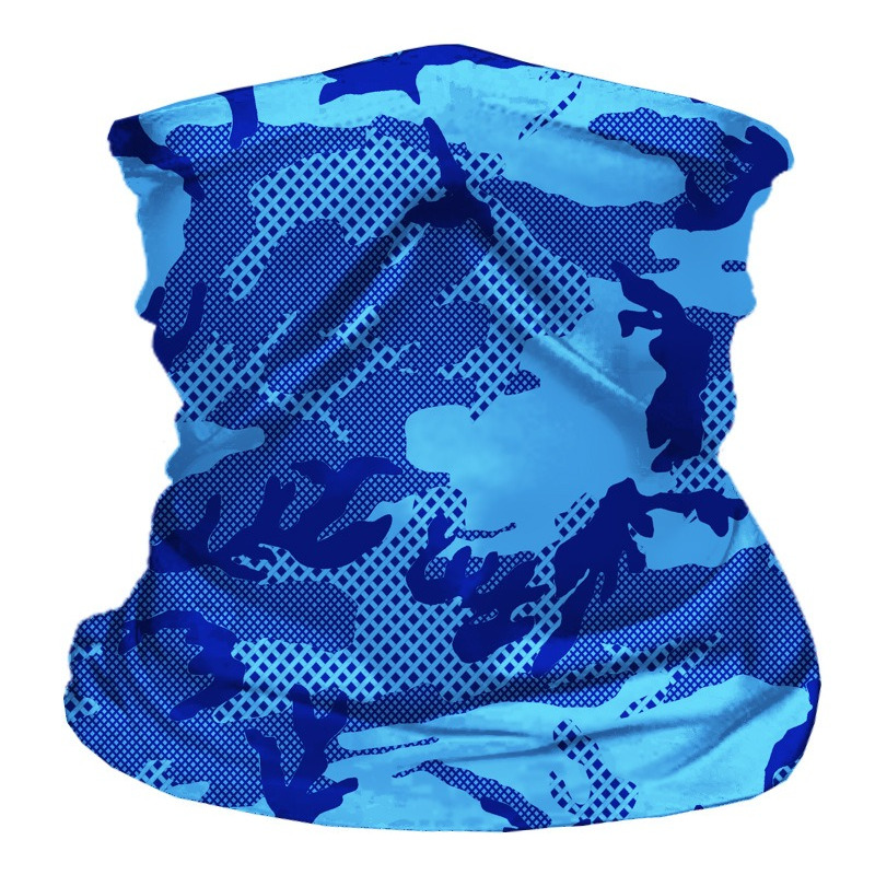 Blue Camouflage kids neck gaiter filter pocket face mask anti virus
