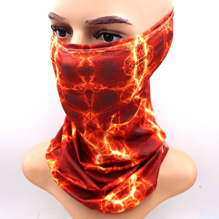 cool flame fire neck gaiter sun UV protection face mask breathable lightweight cooling