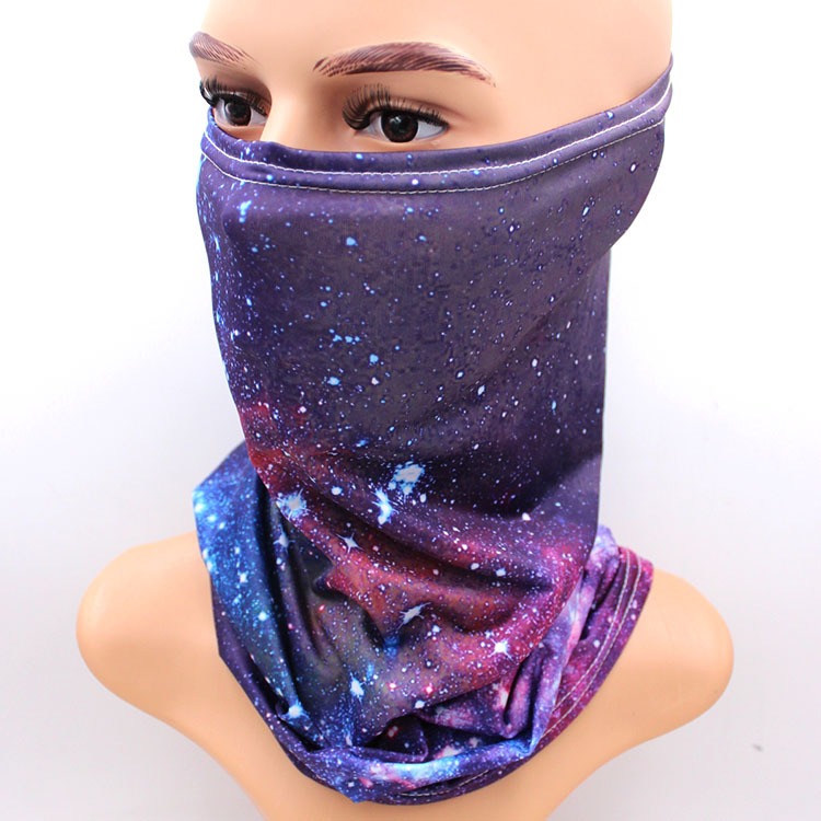cool universe starry night sky neck gaiter sun UV protection face mask breathable lightweight cooling
