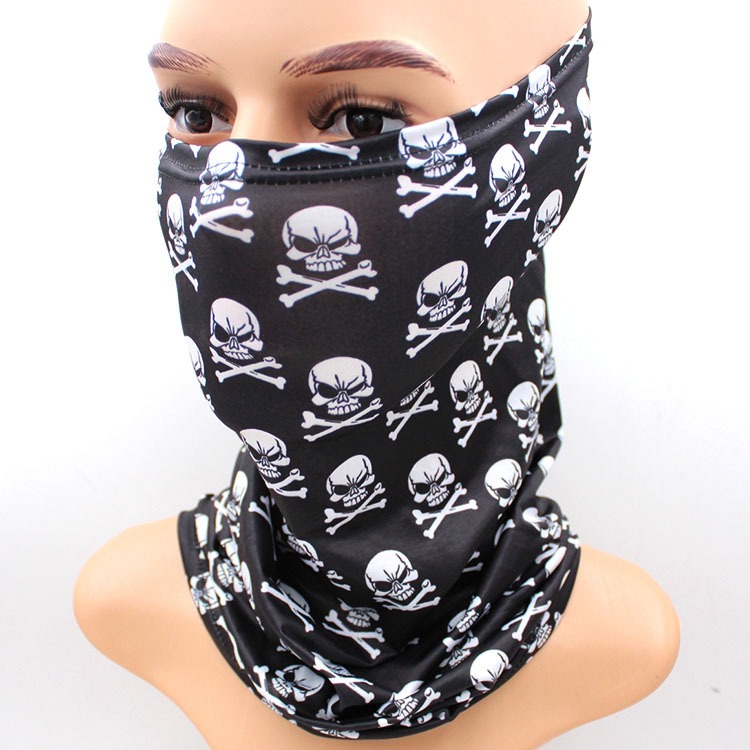 skull cooling neck gaiter sun block UV protection dust proof breathable lightweight face mask