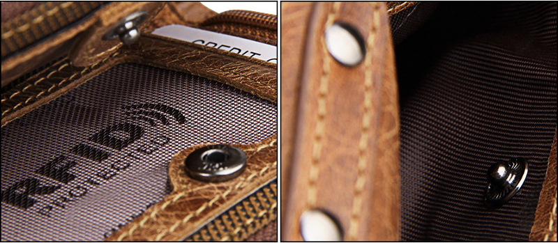 bifold genuine cowhide leather wallet, retro vintage rfid blocking wholesale
