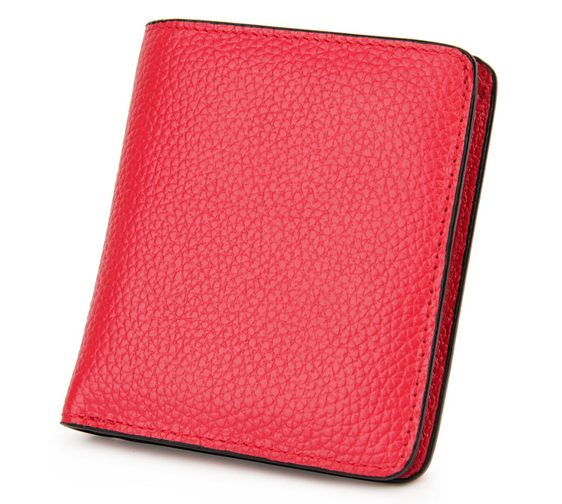 red small genuine leather wallet lady women rfid wholesale