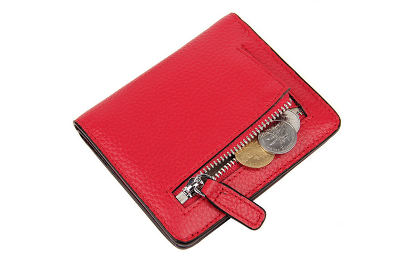 red small genuine leather wallet lady women rfid wholesale