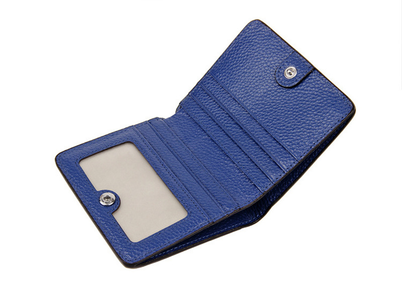 blue small genuine leather wallet lady women rfid wholesale