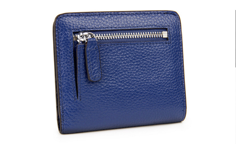 blue small genuine leather wallet lady women rfid wholesale