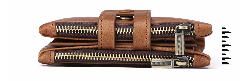 light brown vertical bifold genuine leather wallet, vintage, rfid blocking, slim, wholesale