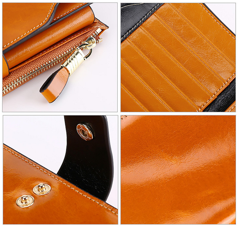 lady women genuine leather clutch wallet rfid blocking wholesale