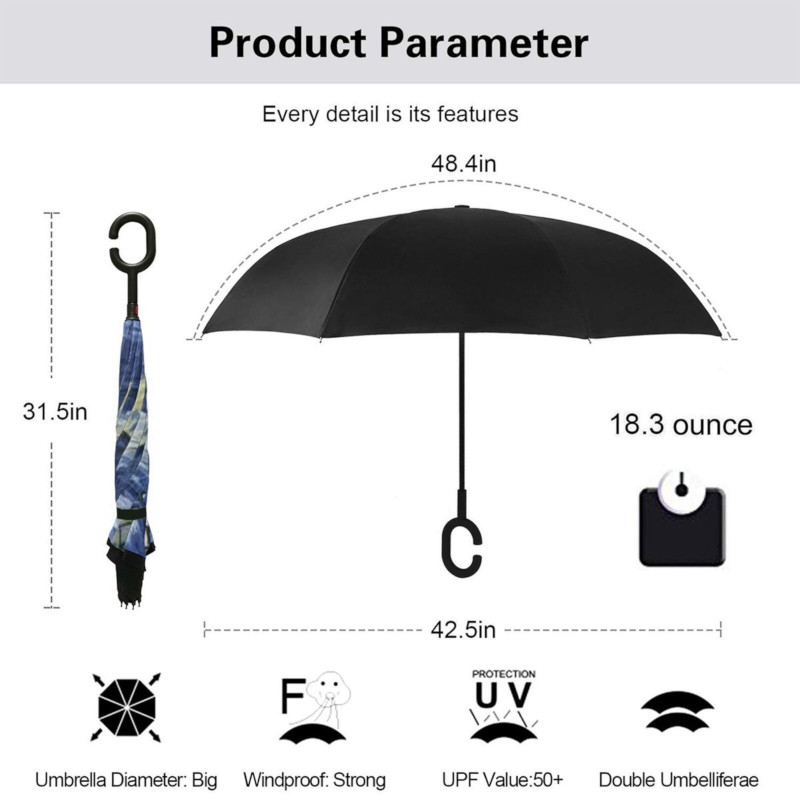 custom printed inverted umbrella all-over personalized no minimum
