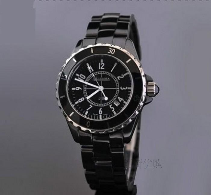 black ceramic watch