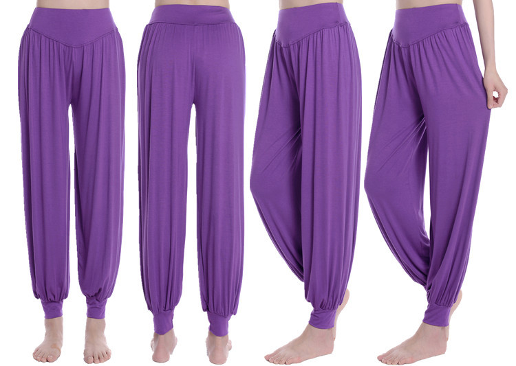 violet loose soft yoga bloomers pants belly dance casual lantern slacks wholesale