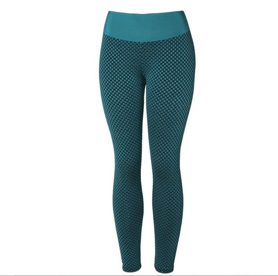 green TikTok leggings honeycomb butt lifting high waist yoga sports pants wholesale