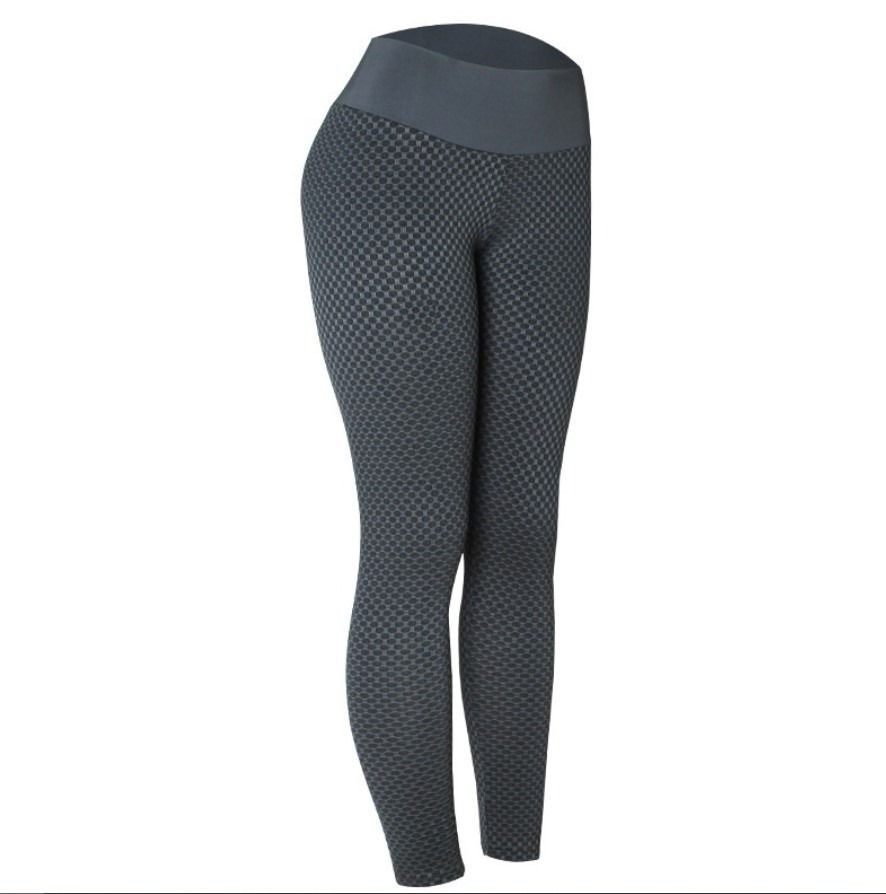 dark gray TikTok leggings honeycomb butt lifting high waist yoga sports pants wholesale